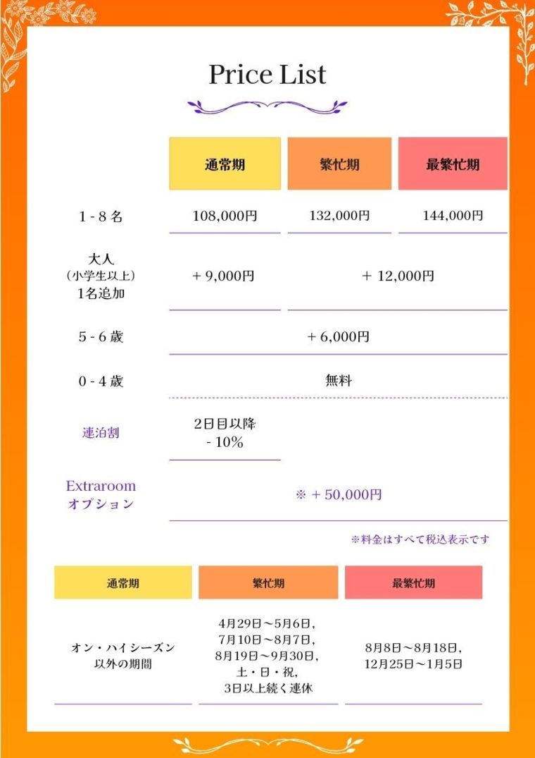 Sunset Terrace Villa Mieの宿泊料金