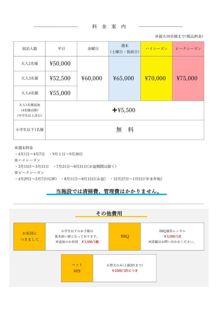 tetoの宿泊料金