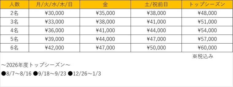 料金表