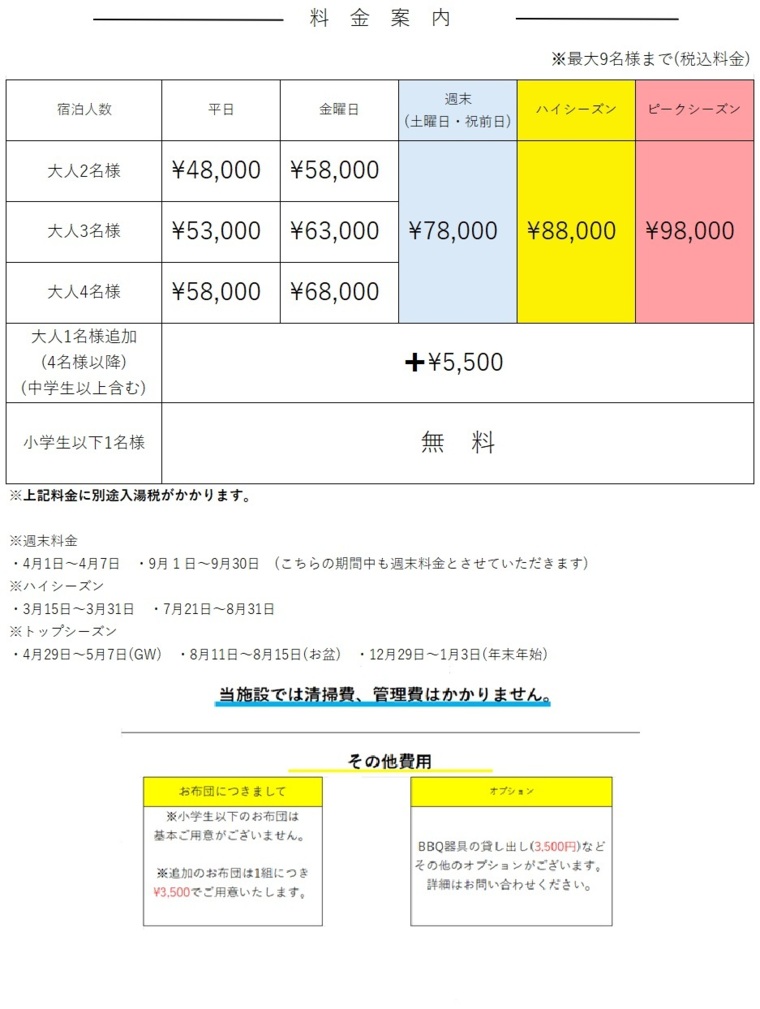 izukougen366八幡野の宿泊料金