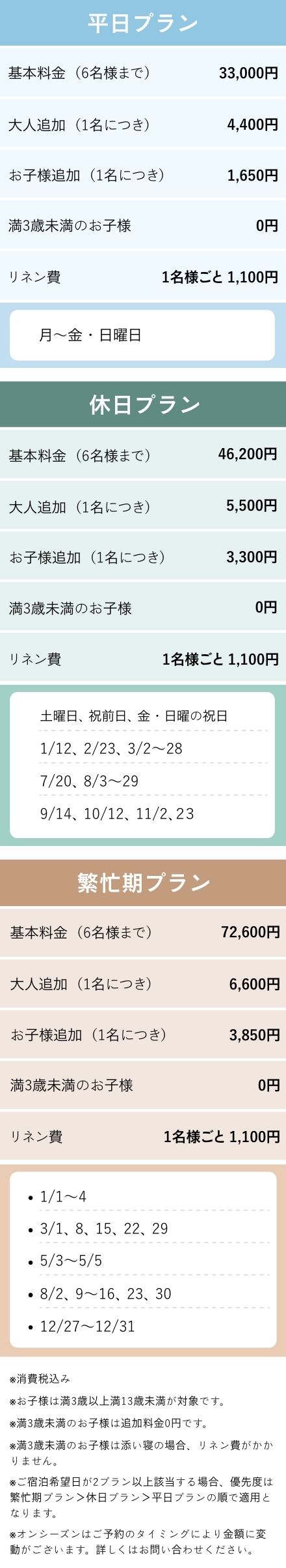 料金表