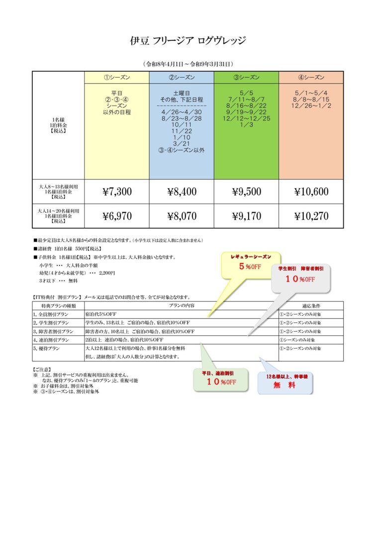 料金表