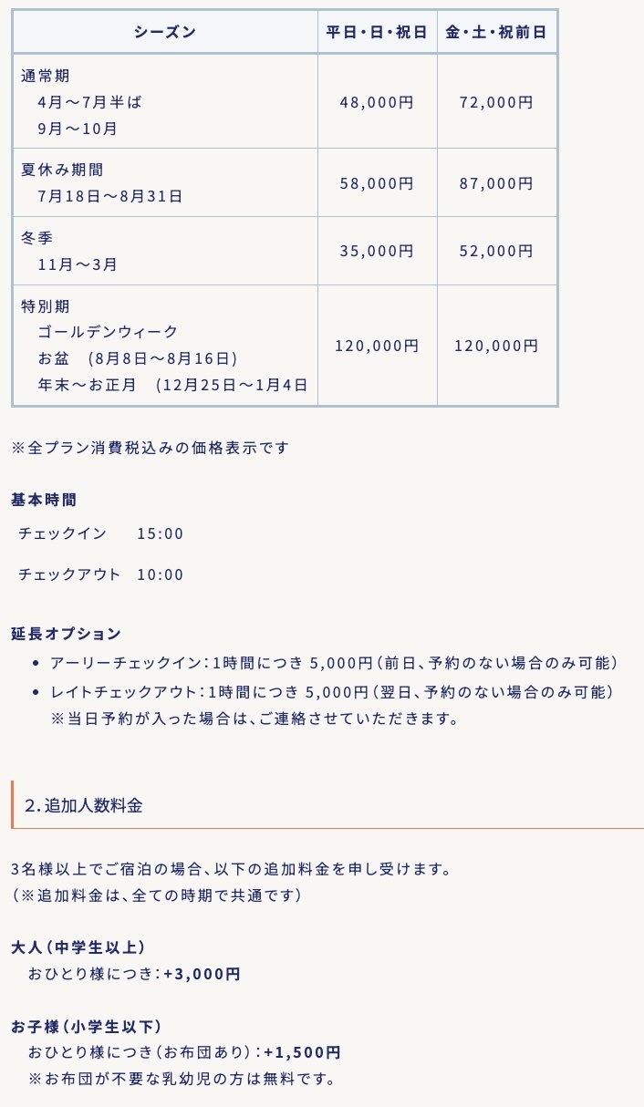 料金表