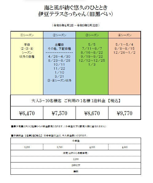 料金表