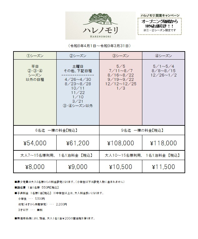 料金表
